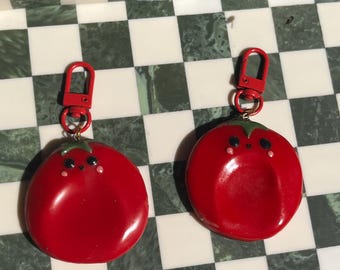 Handmade Tomato Worry Stone | Polymer Clay Pocket Fidget