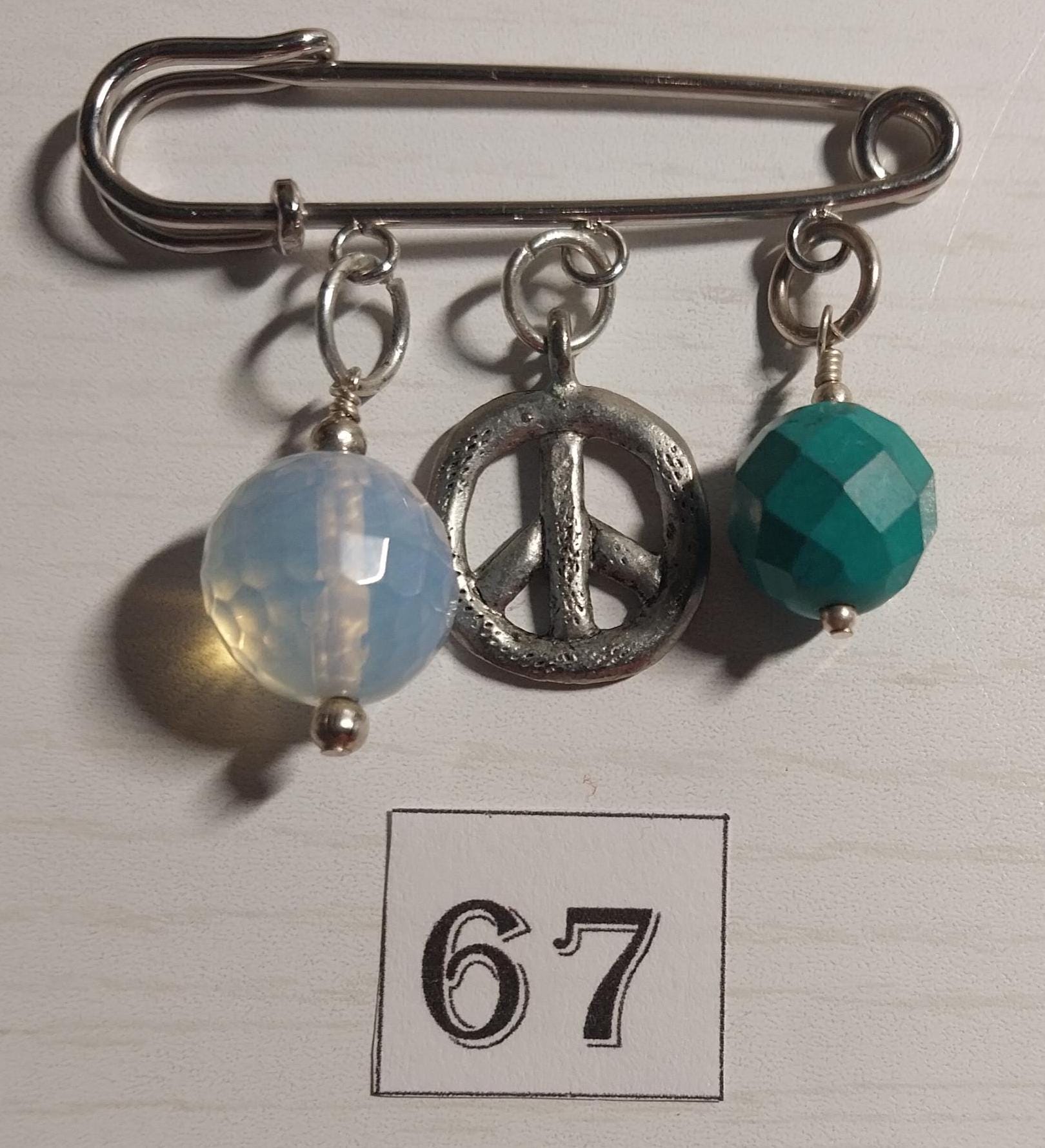 Handmade Decorative Silver Safety Pins With Various Gemstone and Silver ...