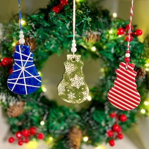 Set of 3 Handmade Ceramic Christmas Tree Ornaments