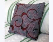 Tender Leaves Plum Swirl Vintage Japanese Kimono Textile Decroative Pillow by C.Lickona