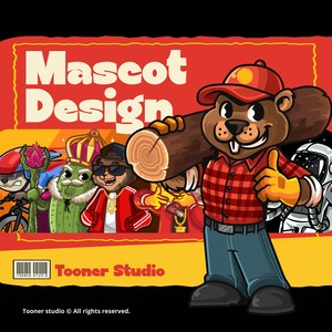 Custom Animal Mascot Logo, Cartoon character for your brand