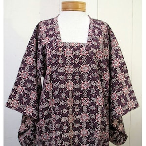 Vintage 1940s Deco Michiyuki Japanese silk Kimono