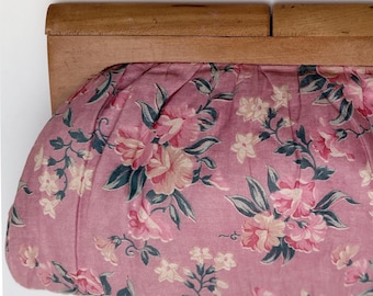 Pochette vintage florale avec fermoir en bois - Porte-monnaie en tissu rose rosé