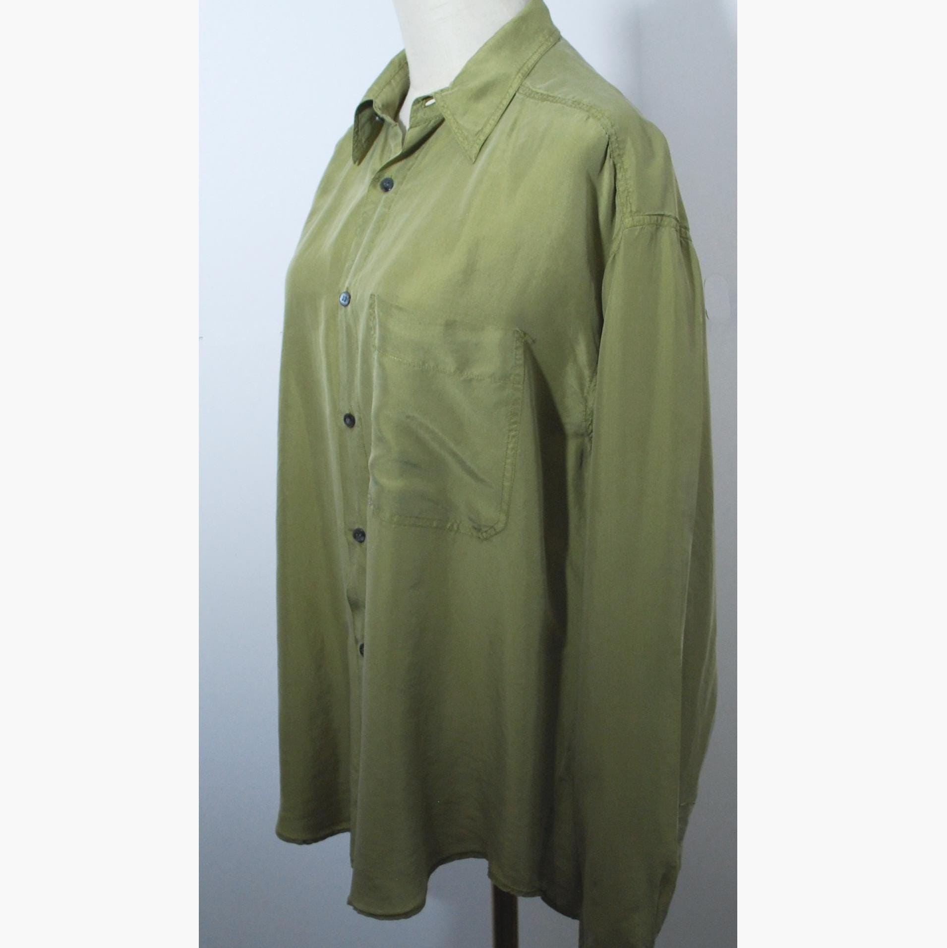 olive green dress shirt near me Men's Regular Fit Basic Dress Shirt in Olive Green 18½ 36/37 / Olive
