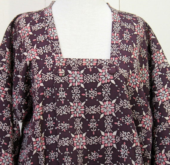 Vintage 1940s Deco Michiyuki Japanese silk Kimono - image 4