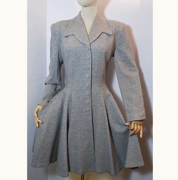 Rare Vintage Designer Norma Kamali Coat~dress/ Gray Sweatshirt Fabric/ Full  Skirt/ Fitted Waist/ Pockets/ Chic/ Perfect Condition/size 10 - Etsy