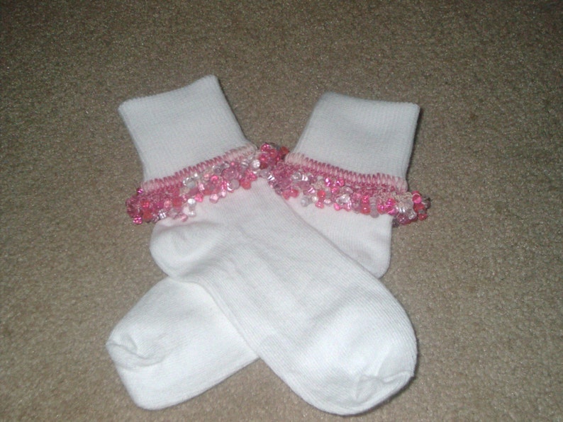SALE Shades Of Pink Beaded Socks