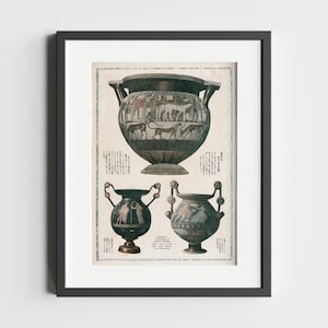 Aesthetic Potteries of Ancient Greece – Vintage Photo | Kitchen Poster | Lebes & Kantharos | Ancient Greek Art | Rare Historical Decor | Art
