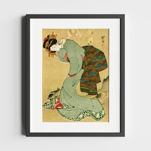 硝子絵画 女性と子供の姿 木製フレーム付き 硝子絵画 女性と子供の姿 木製フレーム付き
