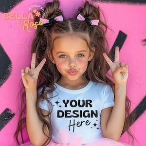 Kid&#39;s T-Shirt Mockup, White T-Shirt Mockup, Bella and Canvas 3001T Mockup, Toddler Girl Mockup, T-Shirt Mockup, Toddler T-Shirt Mockup.