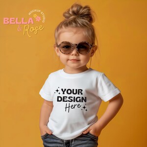 Kid&#39;s T-Shirt Mockup, White T-Shirt Mockup, Bella and Canvas 3001T Mockup, Toddler Girl Mockup, T-Shirt Mockup, Toddler T-Shirt Mockup.