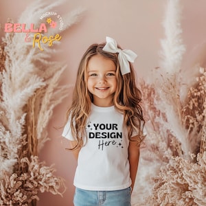 Kid&#39;s T-Shirt Mockup, White T-Shirt Mockup, Bella and Canvas 3001T Mockup, Toddler Girl Mockup, T-Shirt Mockup, Toddler T-Shirt Mockup.