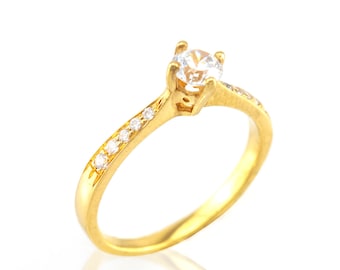 Diamonds Engagement ring, 18k/14k Gold promise Ring, Women Engagement Ring, Diamond Ring For Her, Bridal Wedding Ring, Solitaire Diamond.