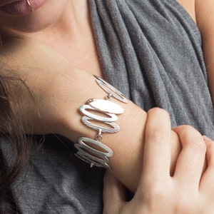 Handmade Sterling Silver Oval Link Bracelet, Two Tone Gold Filled