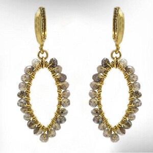 Labradorite Necklace and Earrings Set, Goldfilled Hook, Handmade Jewelry image 2