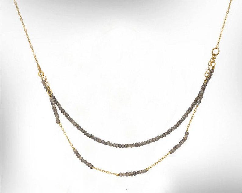 Labradorite Necklace and Earrings Set, Goldfilled Hook, Handmade Jewelry image 4