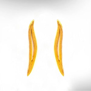 Handmade 9k Gold Stud Earrings, Fine Jewelry Gift