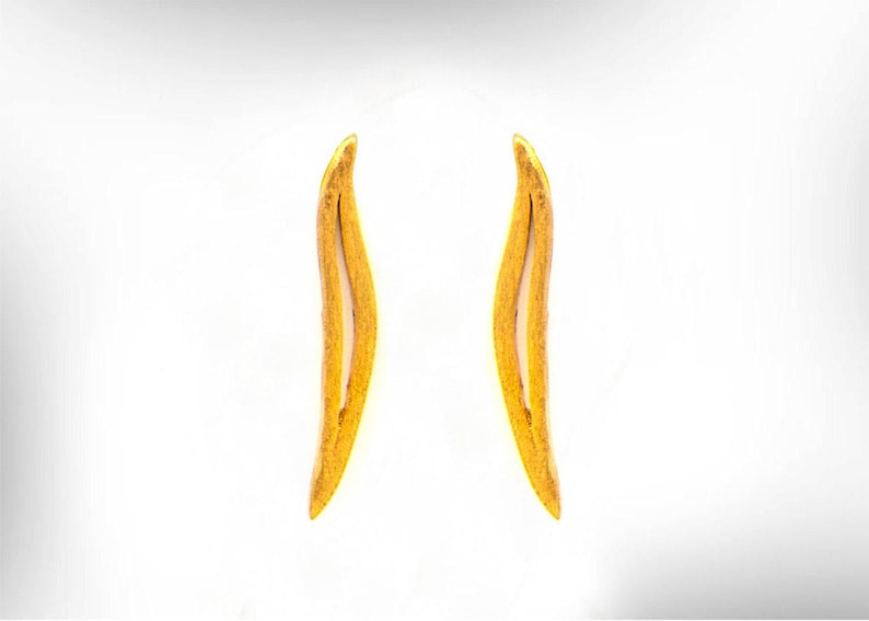 Handmade 9k Gold Stud Earrings, Fine Jewelry Gift