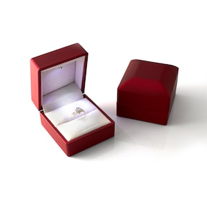 Light Ring Box, Luxury Puurple, Elegant Black or Red Engagement Ring Box, Led Ring Box, Wedding Ring Box Velvet, Proposal Ring Box.