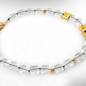 Crystal-Quartz Elegant Necklace for Women, Fancy Necklace for Her, Statement Elegant Necklace, Holidays Jewelry Gift, ready to ship.