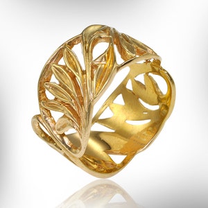 Women Leaves Ring, Statement Lace Ring, Anniversary Ring for Her,