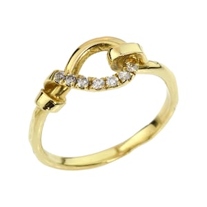 14k solid Gold Unique Engagement Ring, Diamonds Knot Ring, Dainty Gold Ring for Women, Knot Promise Ring, delicate engagement ring, Bow Ring