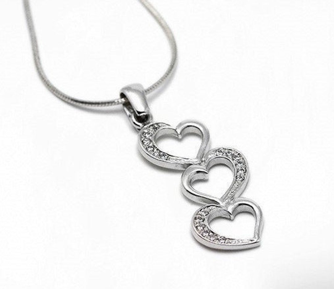 Hearts Pendant Necklace 14k Gold Necklace Hearts Pendant for Etsy