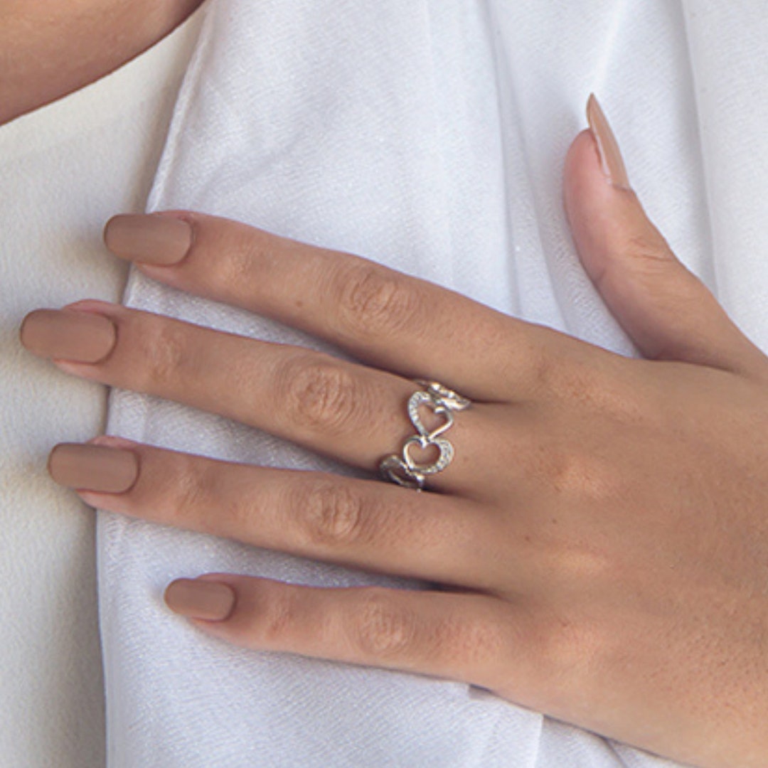 Infinity Heart Ring 14k Solid Gold Romantic Wedding Ring Gorgeous Valentine s Ring for Her Love Jewelry for Women Wife Anniversary Ring Etsy