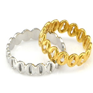 Wedding Bands Set, His and Hers Wedding Rings Set, Matching Wedding Bands, 14k White /Yellow Gold Wedding Rings For Couple,