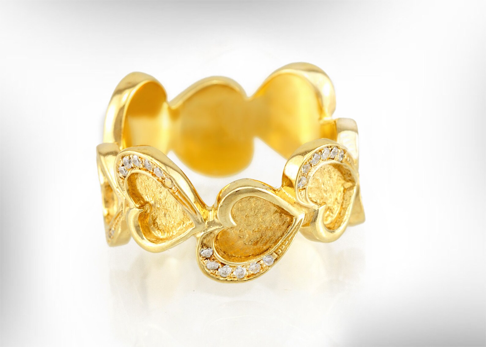 Anniversary Ring for Women 14k Gold Hearts Valentine's Etsy