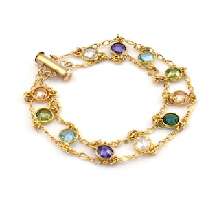 Unique Multi Stones Bracelet for Women Gold Filled Bracelet - Etsy