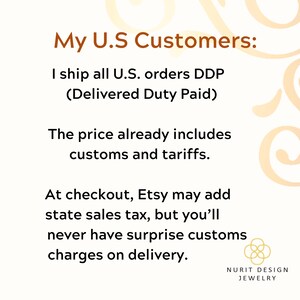 My U.S. Customers: I ship all U.S. orders DDP (Delivered Duty Paid) The price already includes customs and tariffs. At checkout, Etsy may add state sales tax, but you’ll never have surprise customs charges on delivery.