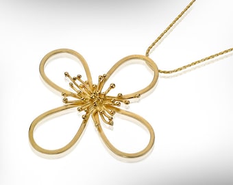 Big flower Pendant necklace, Statement Necklace for Women.