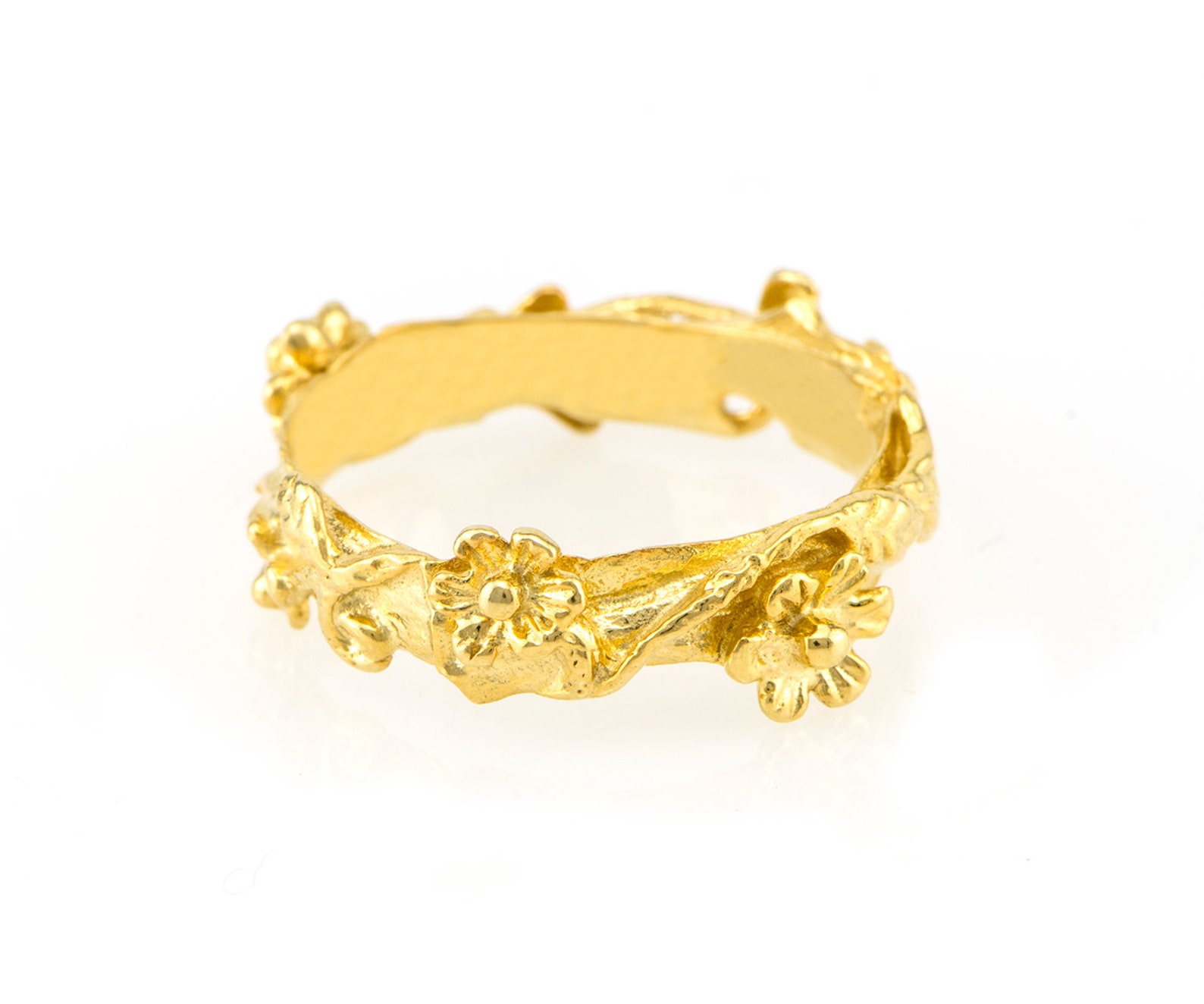 Leaves Wedding Ring Flower Wedding Band. Etsy