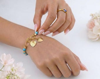 Friendship Bracelet - Gold-Filled Beaded and Opal Gemstones Jewelry, Women meaningful Gift.