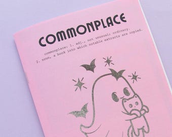Commonplace Issue 1, 2nd Edition- Spooky Season | Personal Zine - Monster Horoscope, Kawaii Tarot Cards, a Beetlejuice Essay and More