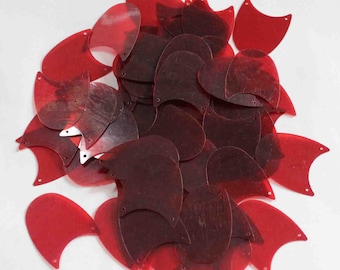 Lantejoulas transparentes na cor vinho, em formato de U, 100 unidades, aproximadamente 20 peças - KBIS638