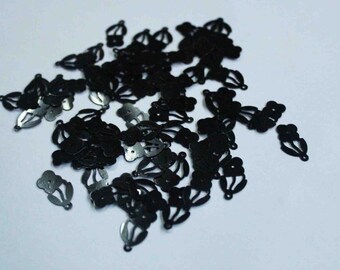 75 Matte Black Color Flower sequins/ Code PSF436