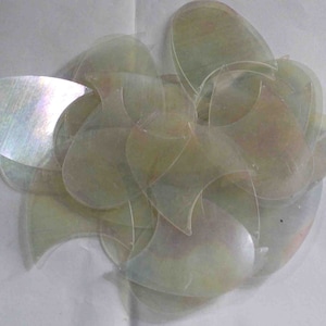 Transparent U  Shape sequins, Size 50mm x 65mm , 20 grams (approx 20 pieces) , Code -KBIS635