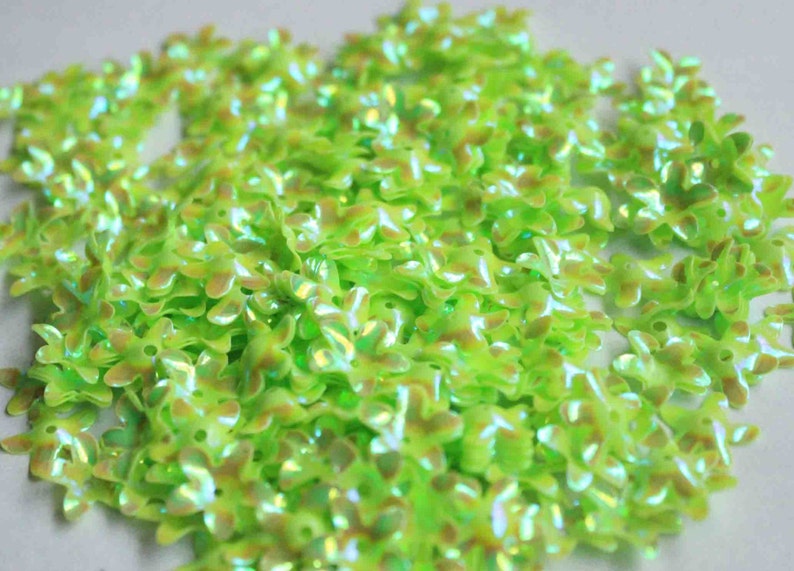 100 Rainbow Neon Lime Green Color Flower sequins/KBSF412 image 2
