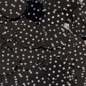 100 LENTEJUELAS negras con puntos blancos/KBRS113