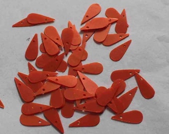 100 Tear Drop Shape/  Orange Color Sequins / Code POS714