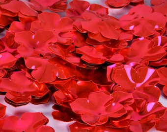 25 peças de lantejoulas em formato de flor... Cor rosa brilhante/KBBF451