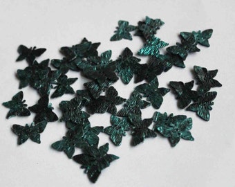 100 Lantejoulas de Borboleta/Verde Metálico e Preto/Código PIS168