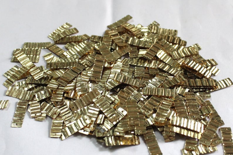 Rectangular Sequins Golden Color, Rectangle Shape Sequins for Embellishments, Embroidery ...