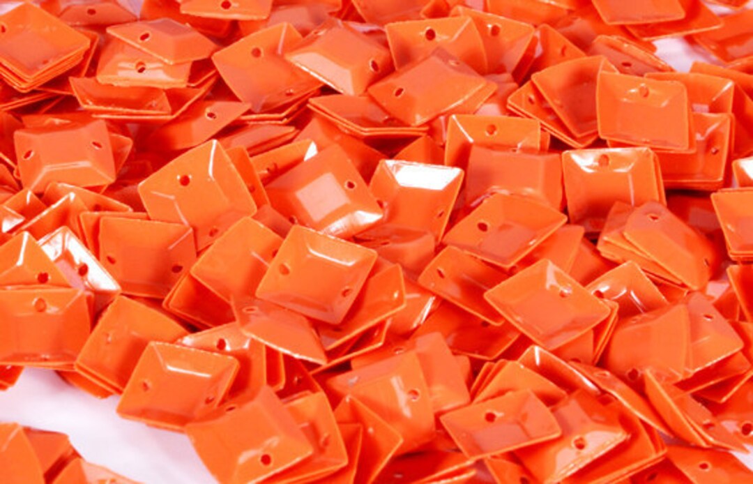100 SEQUINS 3D Sequins....orange Color/kbss229 Etsy