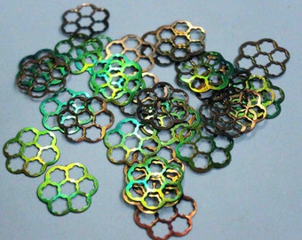 25 pcs Rainbow Color /Metallic /Flower sequins/Supplies/ Code PBF454