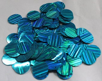 75 Turquoise Color/ Round Sequins/Glittering Lines Texture/ KBRS572