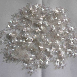 White Color, Rainbow effect, Flower sequins for embroidery , Size 10mm , 10 grams (approx 250 pieces), Code-KBSF673