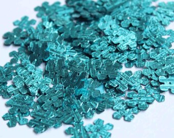 100 Lantejoulas em Formato de Flor............Cor Azul/KBSF404